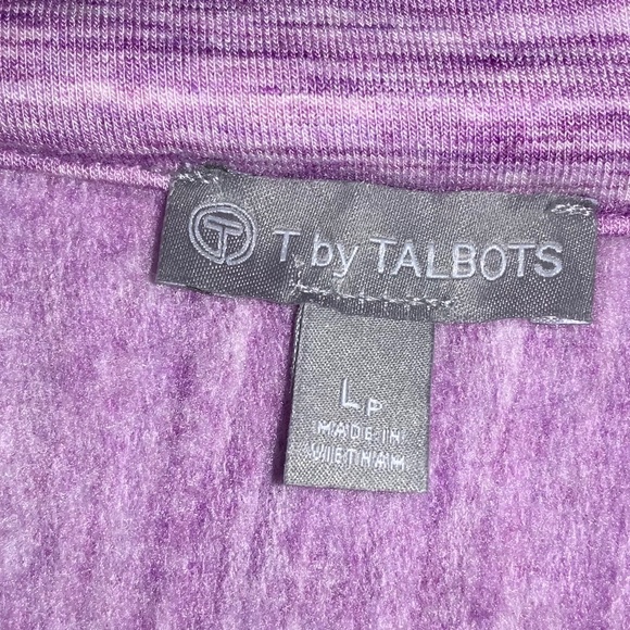 Talbots Asymmetrical Mock Neck sweatshirt sz LP space dye curved hem - Picture 4 of 7
